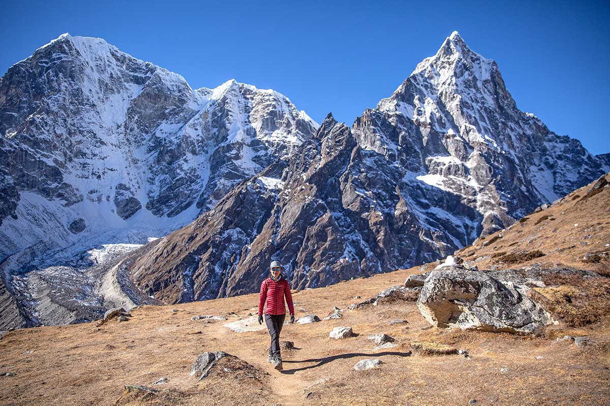 Norrona Trollveggen Superlight Down850 Jacket (hiking in Nepal mountains)